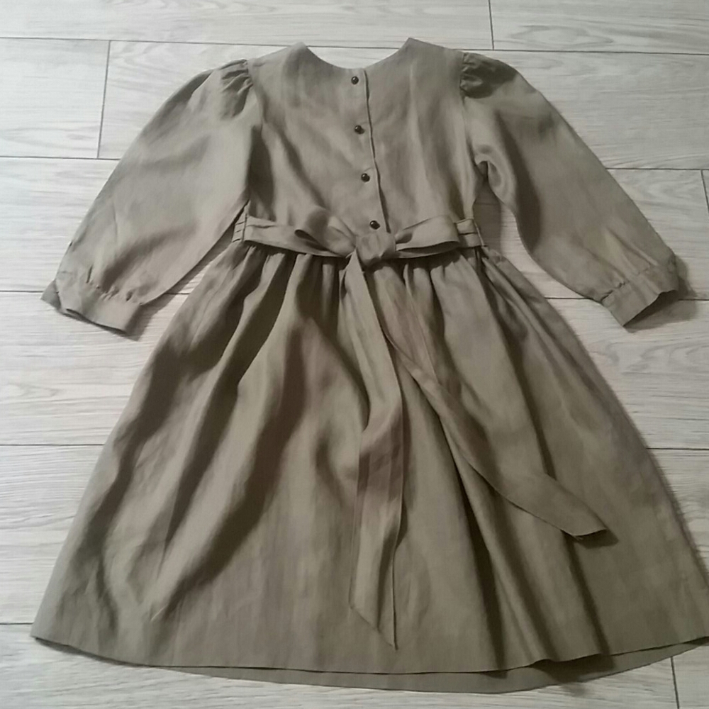 Vintage Paper White Girl's Linen Dress 6X - Picture 4 of 11